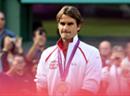 Roger Federer mit der Silbermedaille.