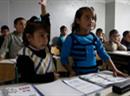 Syrische Flüchtlingskinder im Klassenzimmer einer libanesischen Schule.