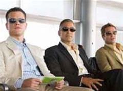 Die Stars der Gaunerkomödie «Ocean's Thirteen», Matt Damon, George Clooney und Brad Pitt.