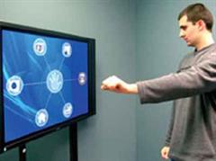 GestureTek: Handbewegungen sollen zukünftig die Grundfunktionen von Fernsehgeräten steuern.