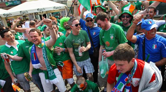 Die Fans von Irland zeigten sich respektvoll gegenüber Italien.