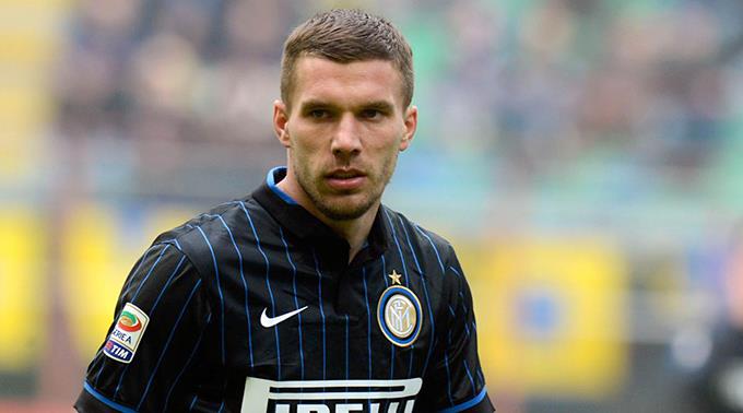 Lukas Podolski erzielte sein erstes Saisontor für Inter.